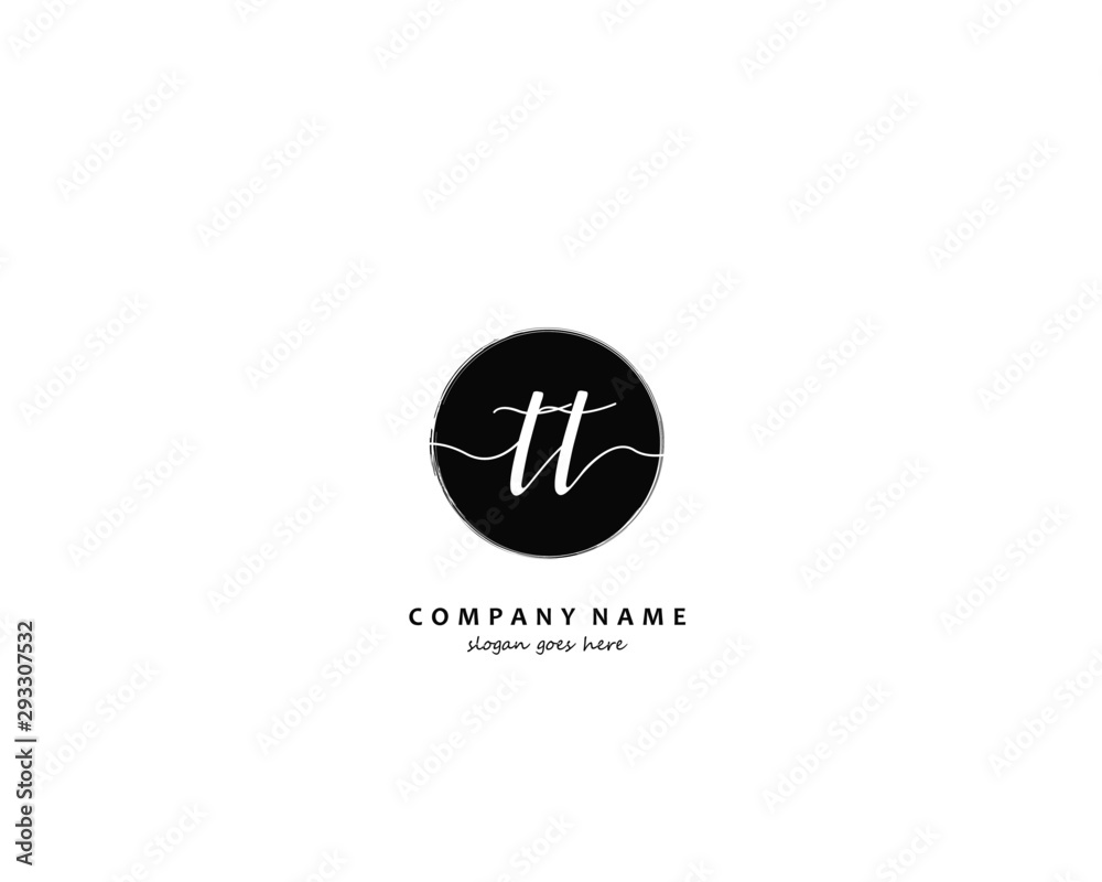  TT Initial handwriting logo vector