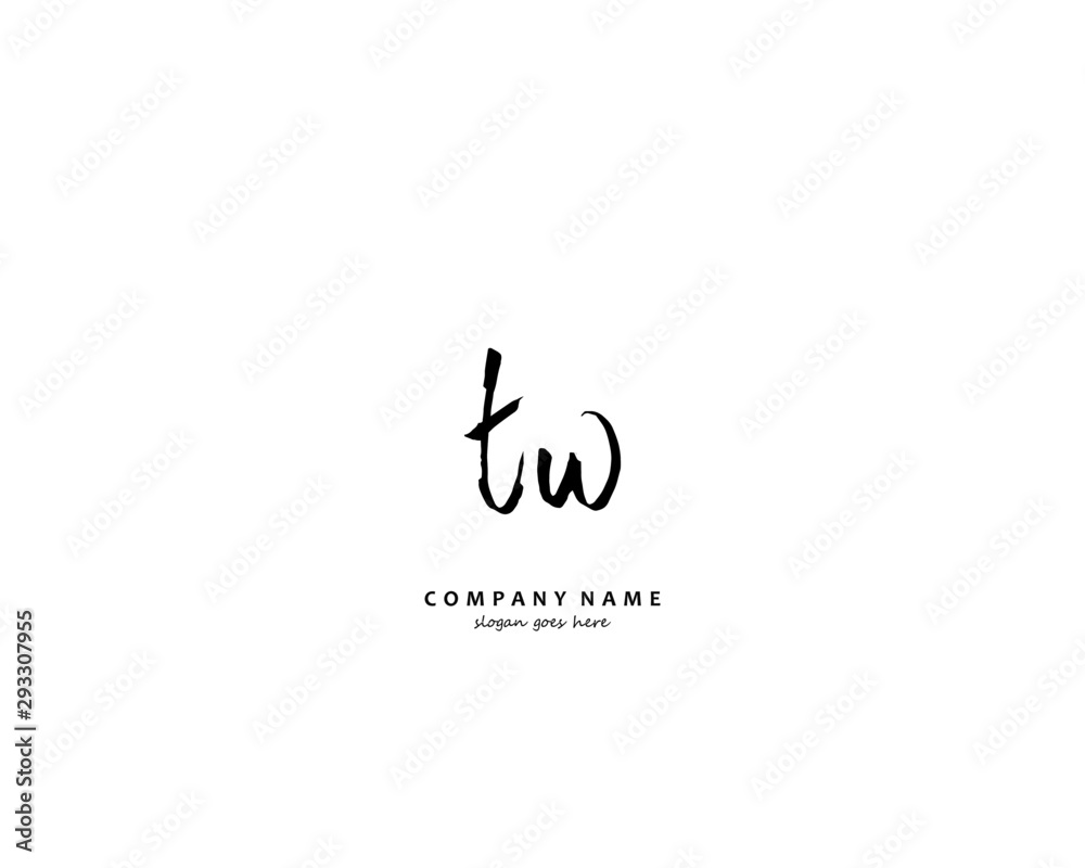 Obraz premium TW Initial handwriting logo vector