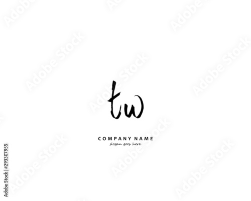  TW Initial handwriting logo vector