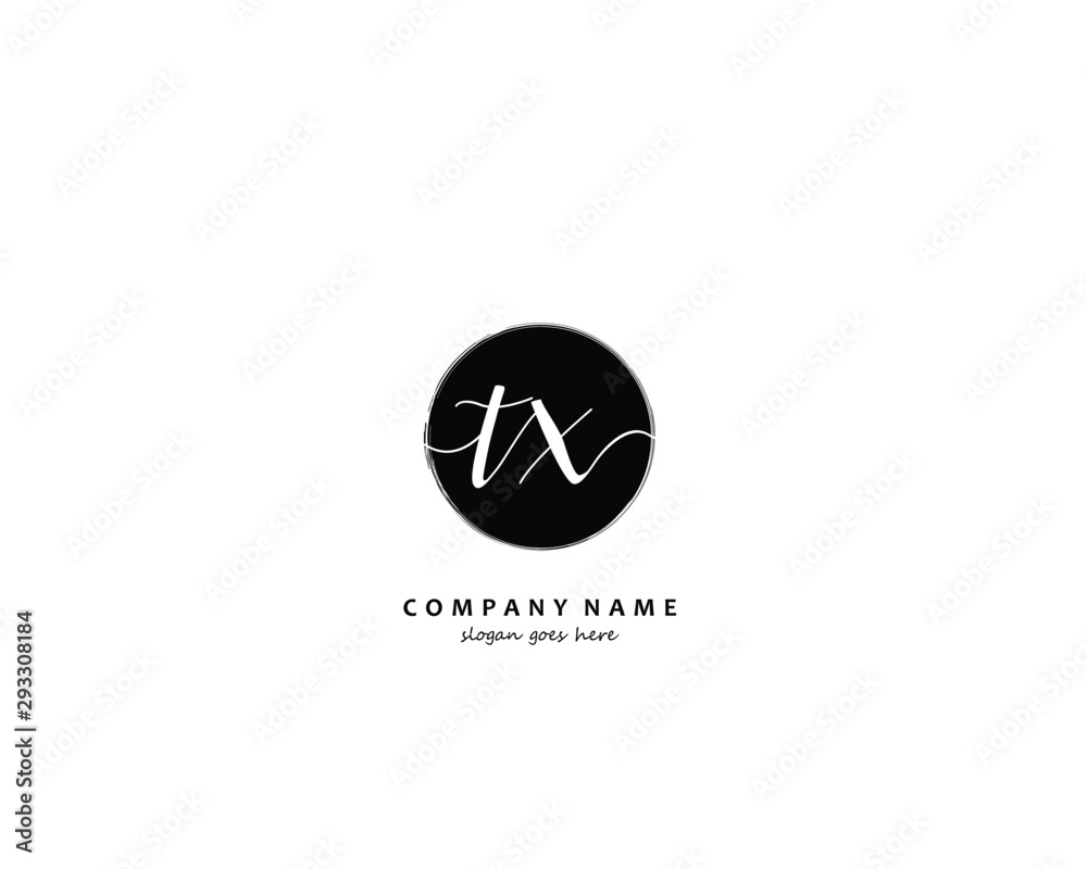 TX Initial handwriting logo vector TX Initial handwriting logo vector