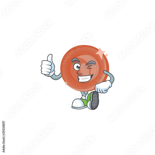 Thumbs up bronze coin cartoon character with mascot