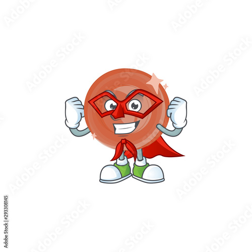 Super hero bronze coin cartoon character with mascot