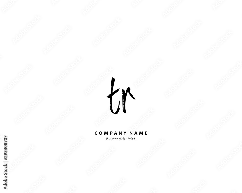 TR Initial handwriting logo vector TR Initial handwriting logo vector