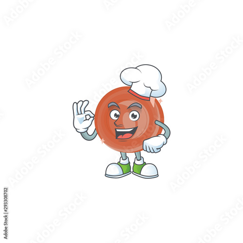 Chef bronze coin cartoon character with mascot