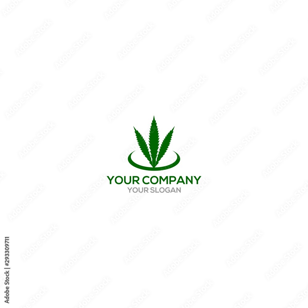 Obraz premium Cannabies Hemp Logo Design Vector