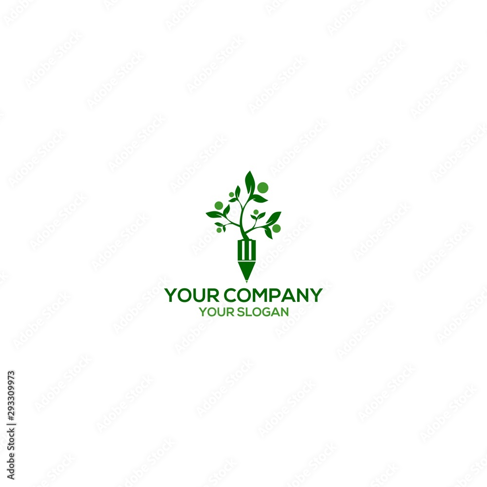 Pencil Tree Education Logo Design Vector Pencil Tree Education Logo Design Vector