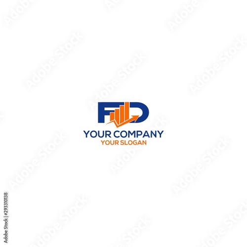 FD Accounting Chart Logo Design Vector