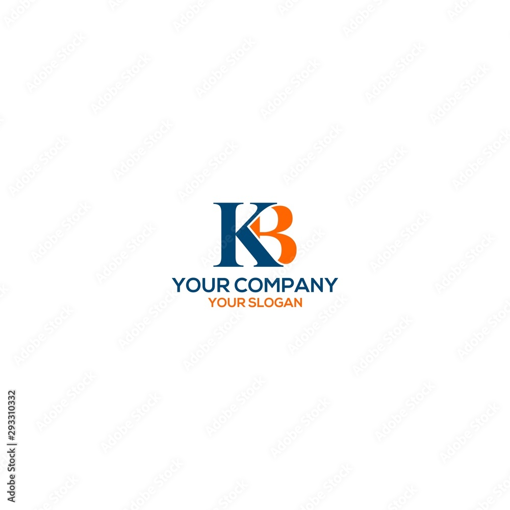 Simple Kb Logo Design Vector