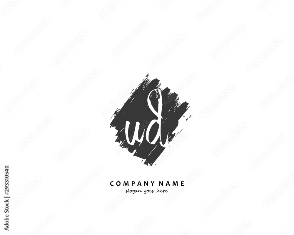 Obraz premium UD Initial handwriting logo vector