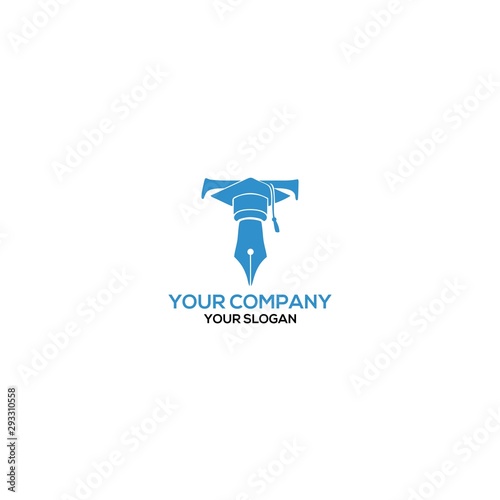 T Graduation Education Logo Design Vector