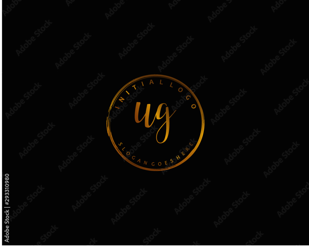 UG Initial handwriting logo vector