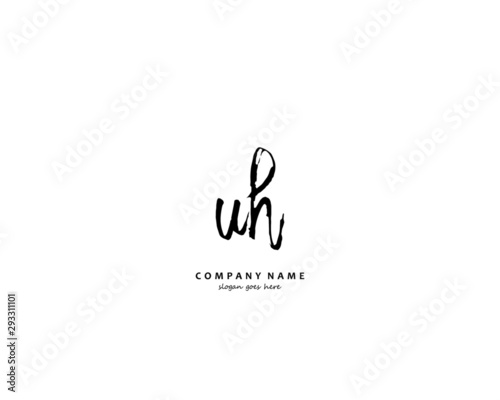 UH Initial handwriting logo vector