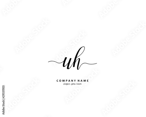 UH Initial handwriting logo vector
