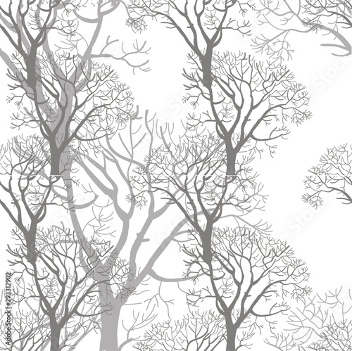 Seamless pattern dry branch. Tree branch without leaves. Drawing by hand in vintage style, drawing pen. Stylish winter pattern.