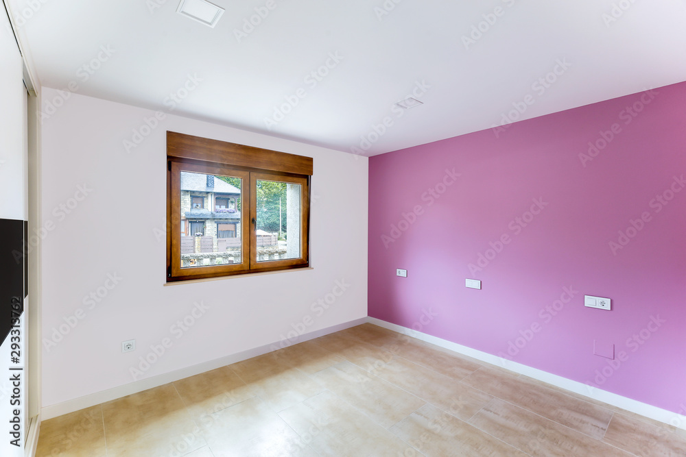 Fototapeta premium Beautiful and colorful empty room. Interior modern room.