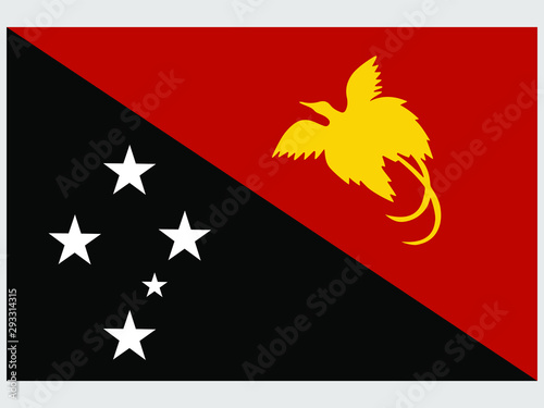 Papua New Guinea National flag. original colors and proportion. Simply vector illustration, from countries flag set. World Countries from asia, america, europe, eurasia
