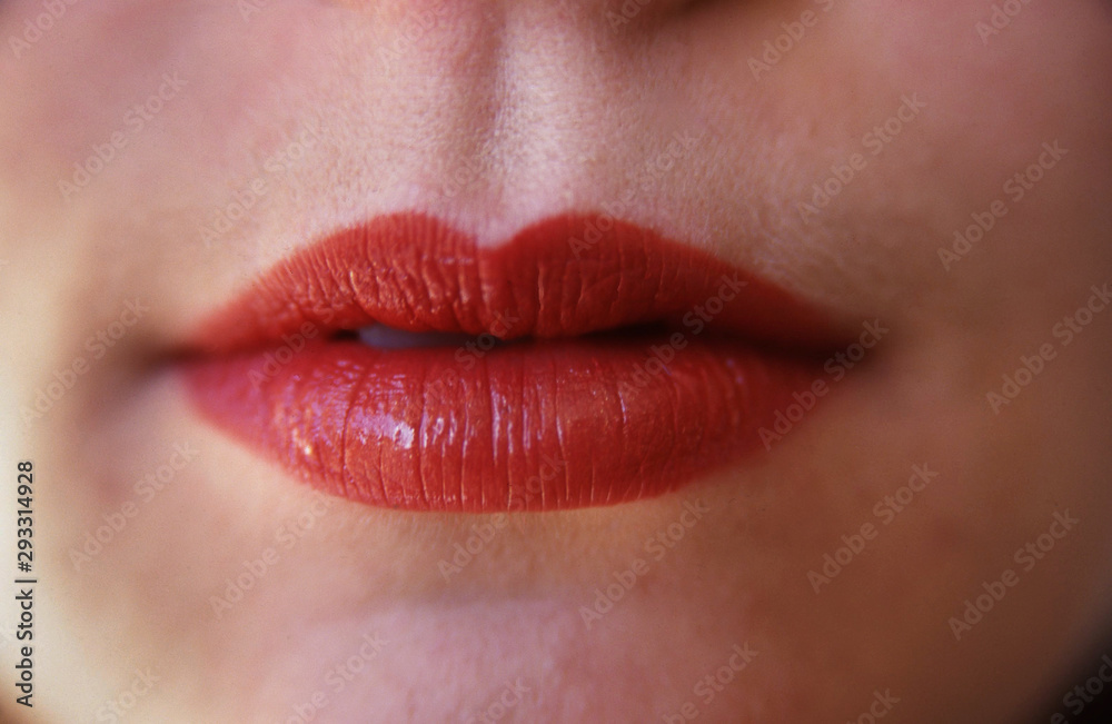 Close up detail of female face and lips Close up detail of female face and lips