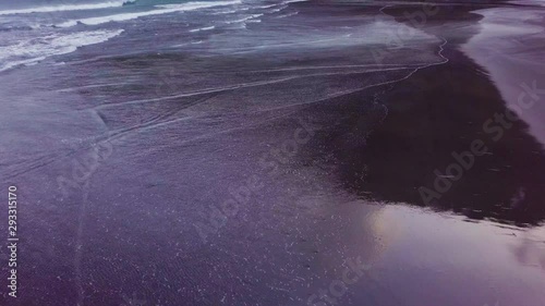 Ocean with waves and the Tjornuvik beach, Faroe Islands, Denmark