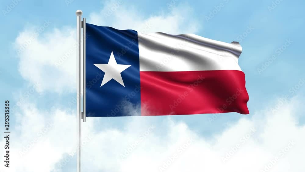 Texas Flag Waving with Clouds Sky Background - Seamless Loop 4K Texas Flag Waving with Clouds Sky Background - Seamless Loop 4K