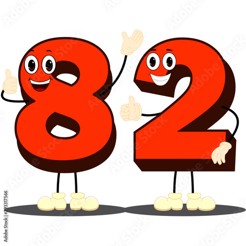 Number Eighty Two - Cartoon Vector Image