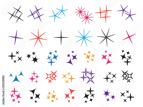 Bright firework, decoration twinkle, shiny flash. Glowing light effect star. Sparkle lights vector