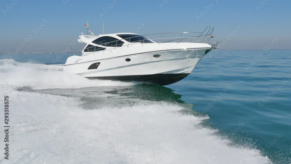 fast motor yacht in navigation