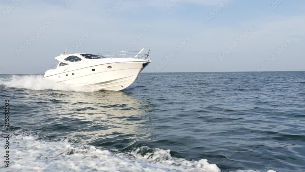 fast motor yacht in navigation
