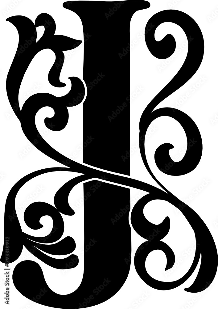 Letter J Capital Illuminated Vector Svg Letter Stock Vector | Adobe Stock
