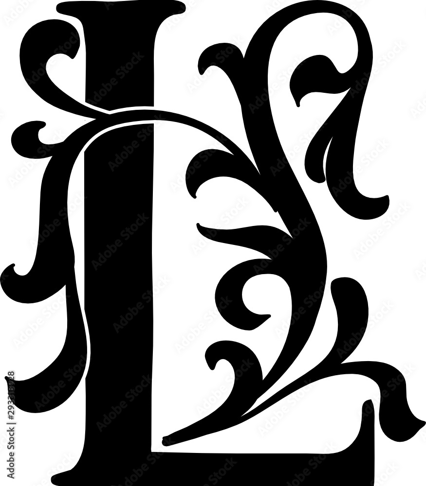 Letter L Capital Illuminated Vector Svg Letter Stock Vector | Adobe Stock