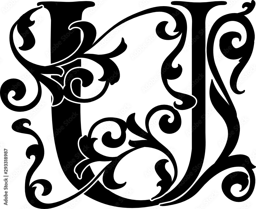 Letter U Capital Illuminated Vector Svg Letter Letter U Capital Illuminated Vector Svg Letter