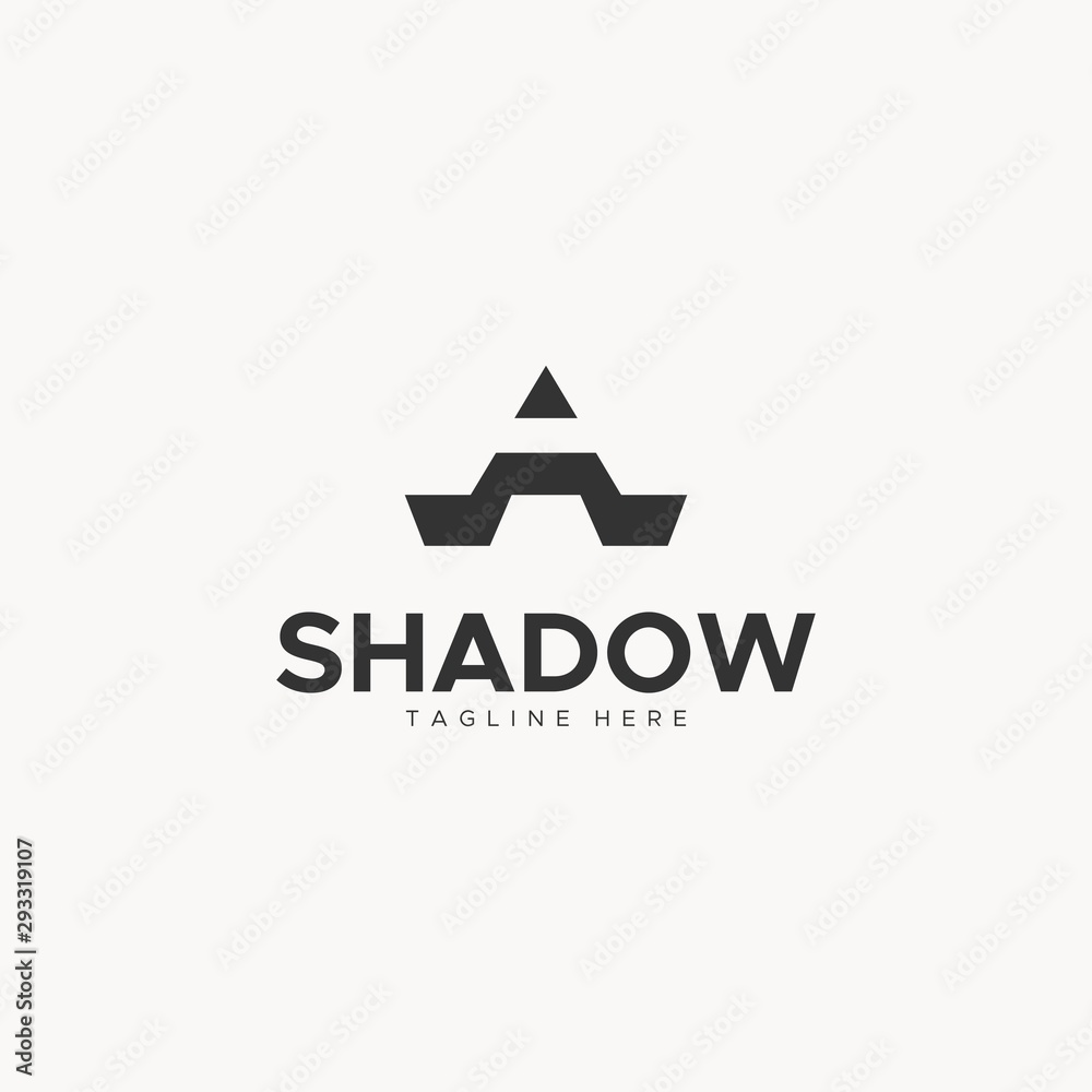 letter A for A SHADOW logo design unique