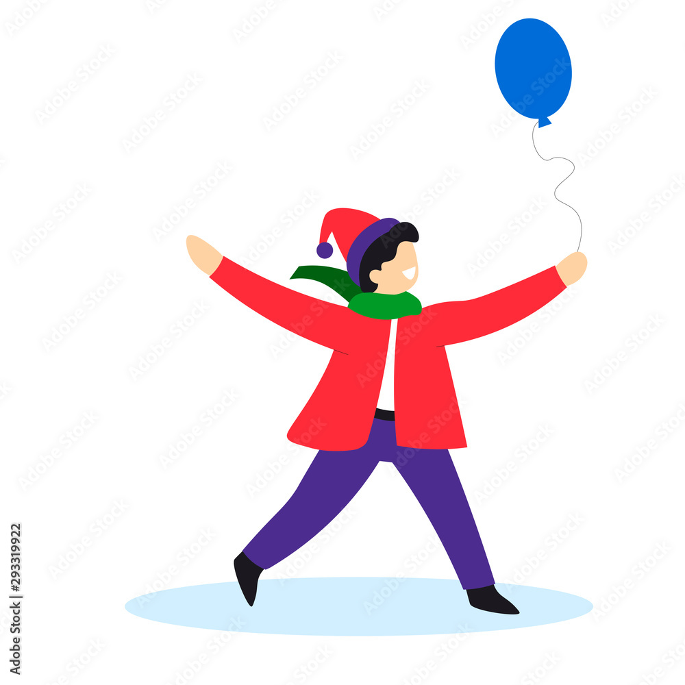 Child holding balloon, Christmas or Birthday party celebration Child holding balloon, Christmas or Birthday party celebration