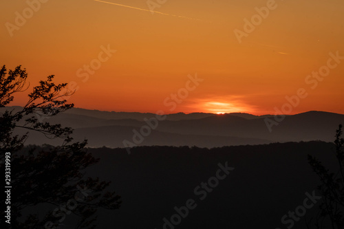 Bavarian forest at sunrise with a view of the Arber - to the beautiful view 