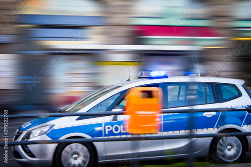German police car fast drive in action © Sound and Vision