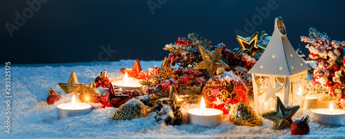 Lantern and christmas decoration