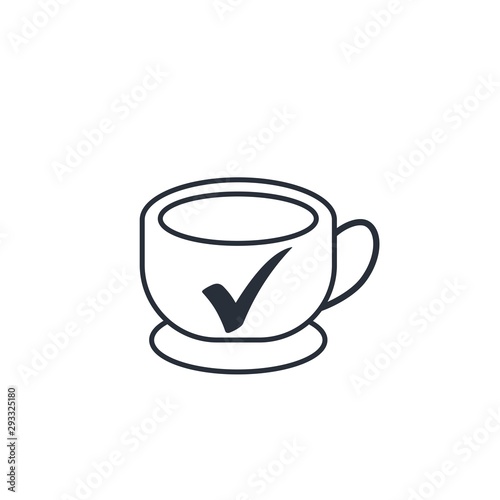 Сheck mark. Selection, approval of the drink. Vector icon on a white background.