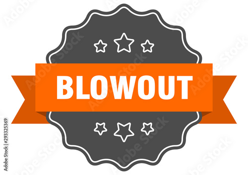 blowout isolated seal. blowout orange label. blowout