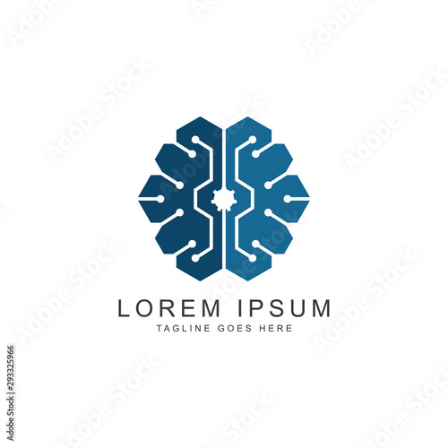 brain tech logo template