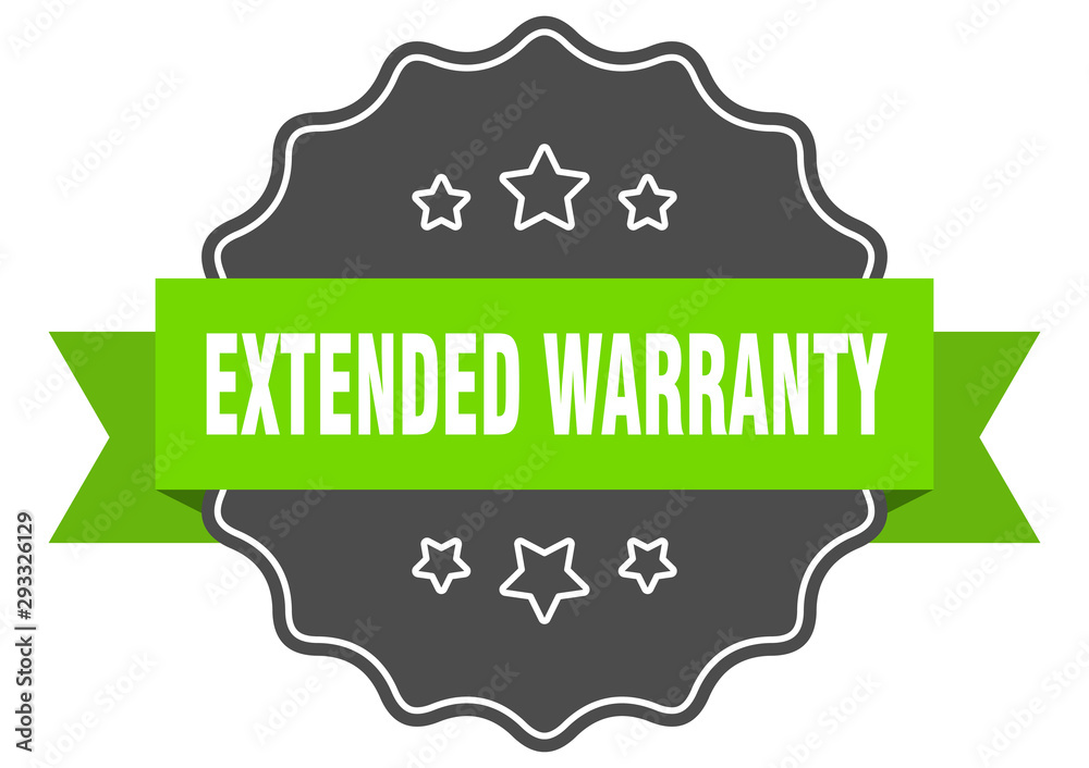 extended warranty isolated seal. extended warranty green label. extended warranty