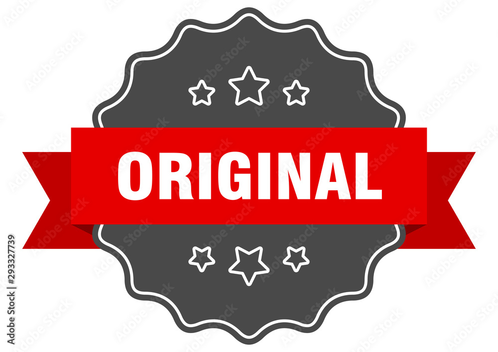 original red label. original isolated seal. original