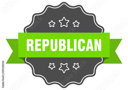 republican isolated seal. republican green label. republican