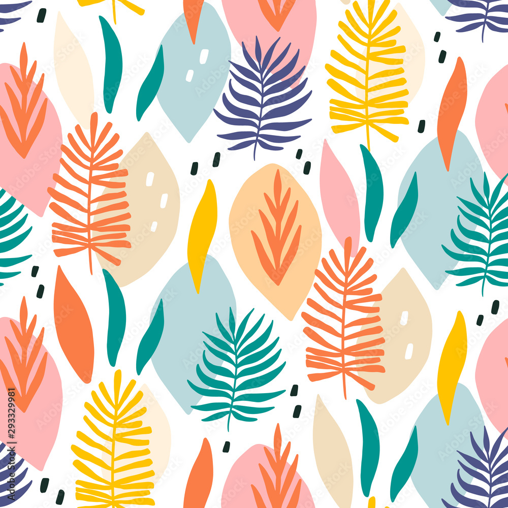 Colorful hawaiian plants seamless pattern Colorful hawaiian plants seamless pattern