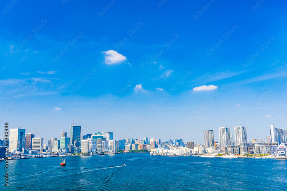 Naklejka premium 東京の風景 Tokyo city skyline , Japan.