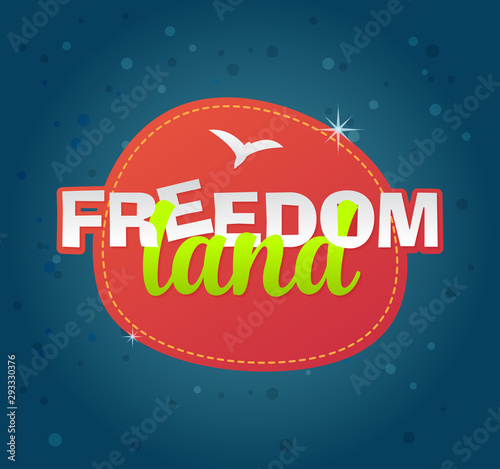Freedom land logo. vector flat design illustration