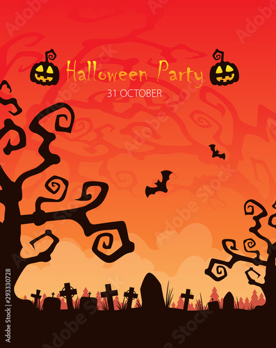 Halloween background flat design vector