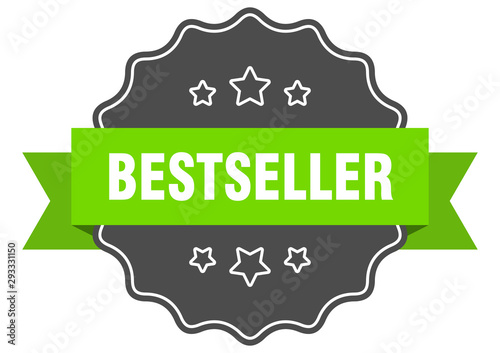 bestseller isolated seal. bestseller green label. bestseller