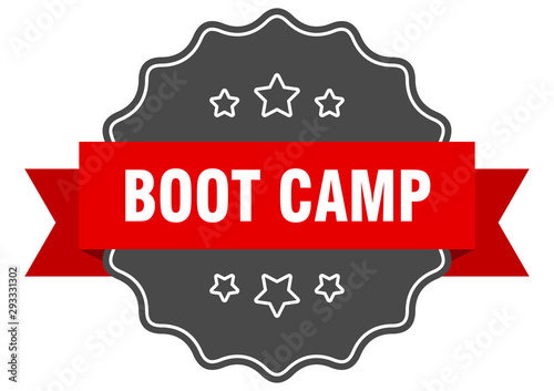 boot camp red label. boot camp isolated seal. boot camp