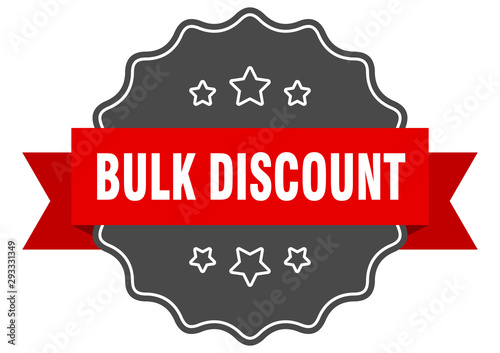 bulk discount red label. bulk discount isolated seal. bulk discount