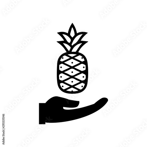 hand with pineapple, business icon vector design template