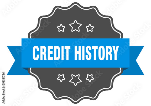 credit history blue label. credit history isolated seal. credit history